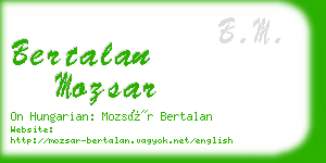 bertalan mozsar business card